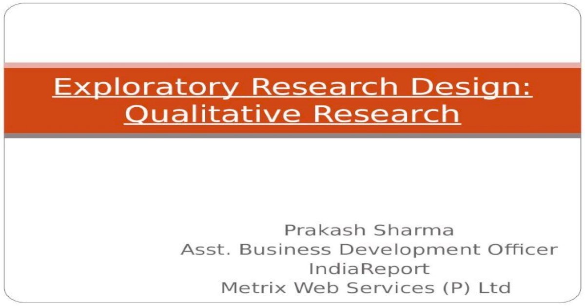 exploratory research design qualitative research ppt
