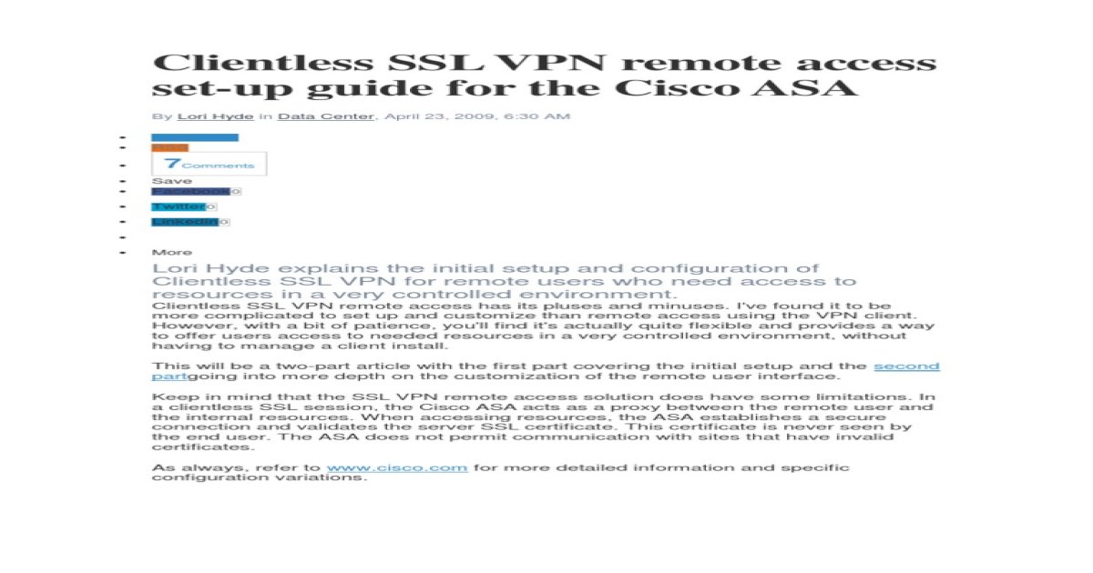 clientless ssl vpn configuration guide