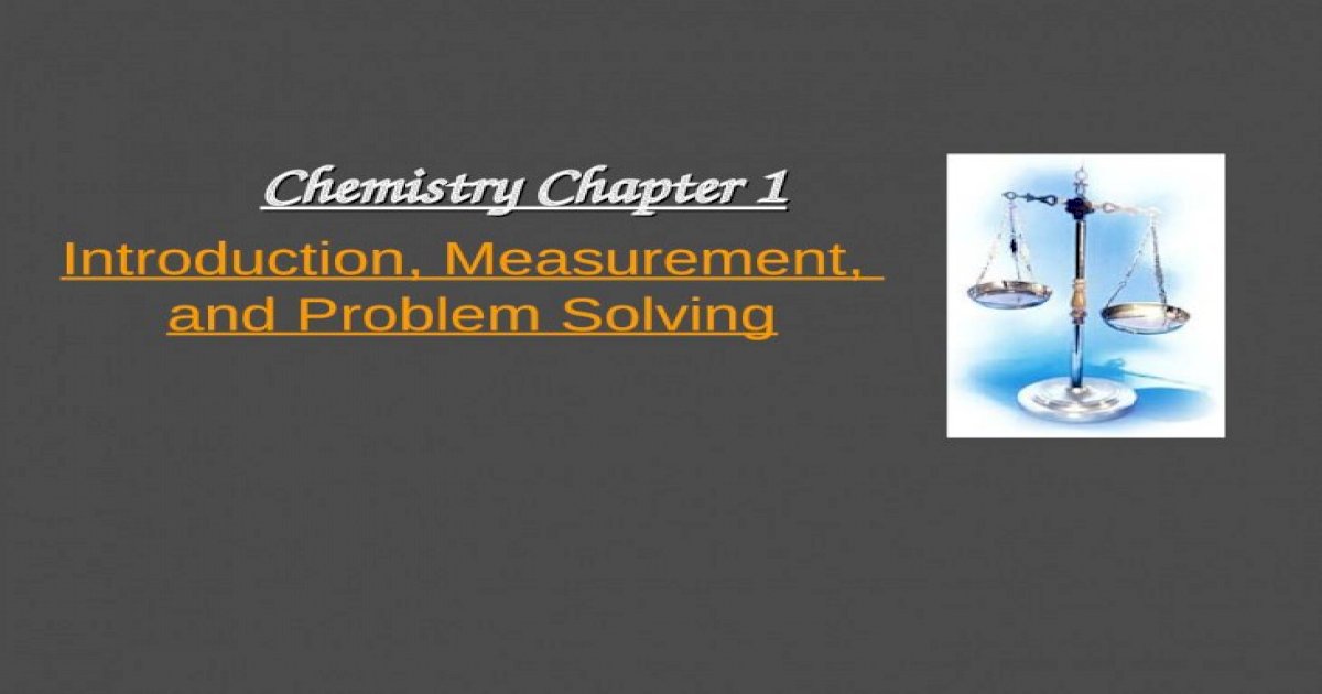 measurement and problem solving chemistry