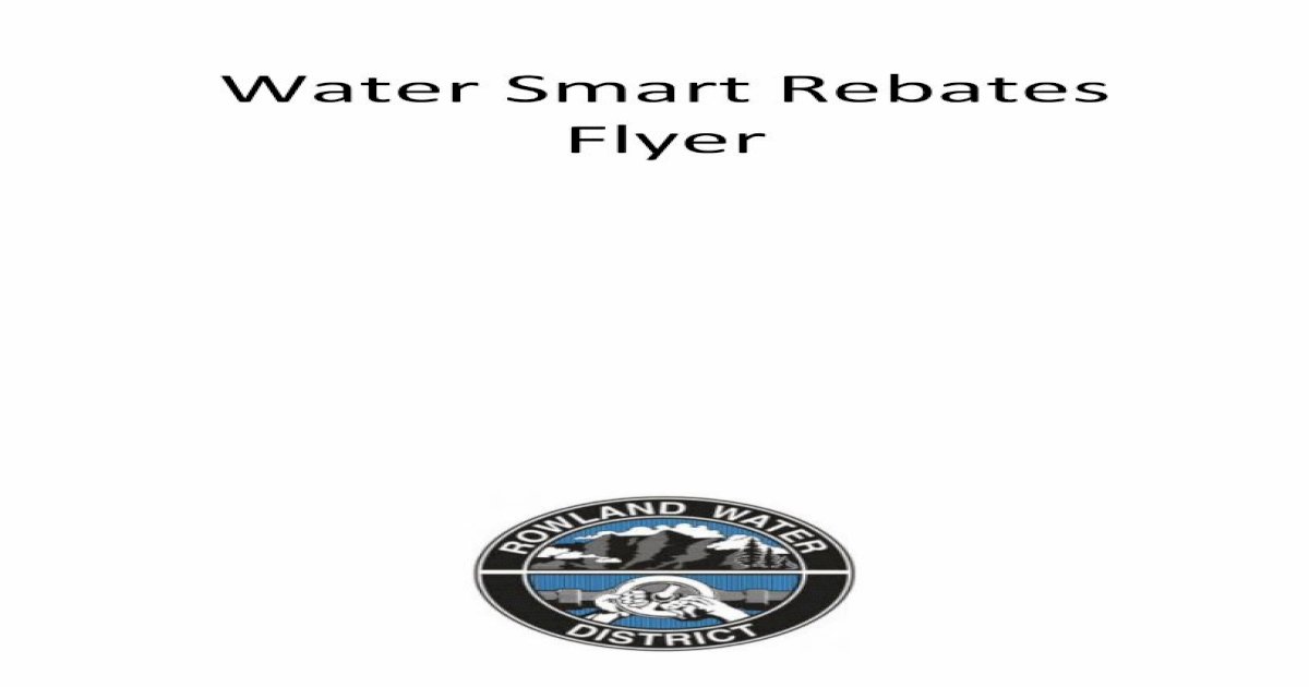 Water Smart Rebates Flyer PDF Document 