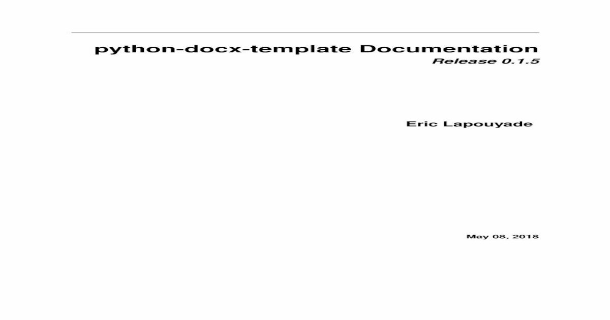 pythondocxtemplate Documentation Documentation, Release 0.1.5