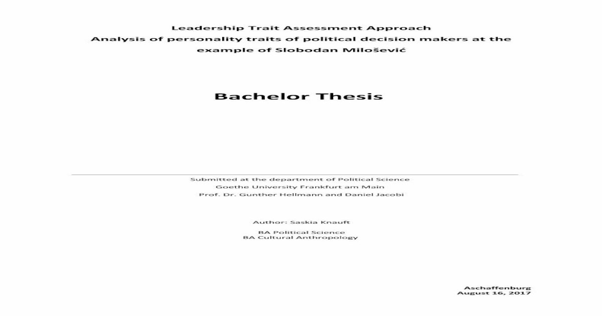 bachelor thesis sse