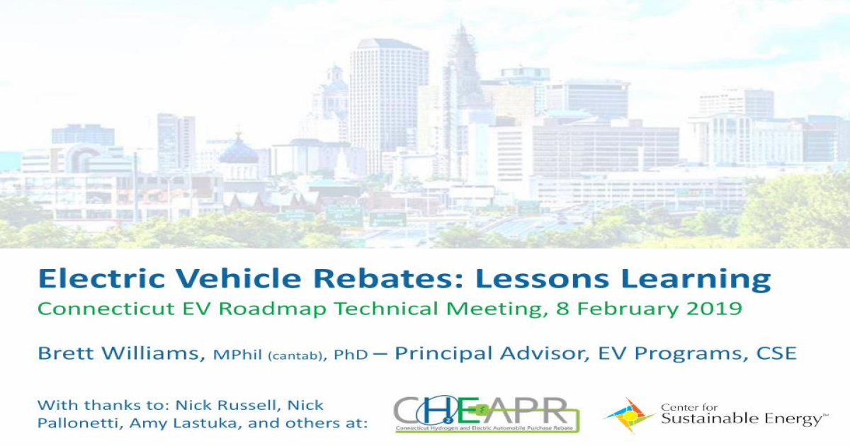 Electric Vehicle Rebates Lessons Learning EVs Plug in Hybrid EVs 