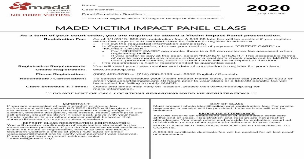 1. MADD Victim Panel Discount Code - wide 10