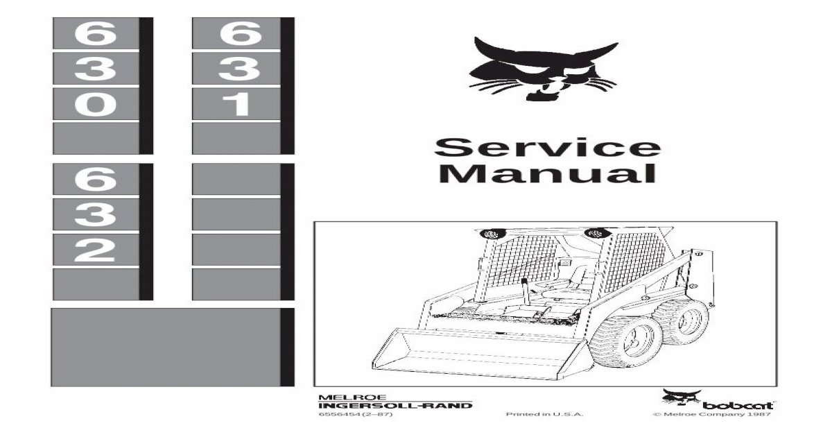 BOBCAT 630 631 632 SKIDSTEER LOADER SERVICE REPAIR MANUAL SHOP BOOK OVRHL 