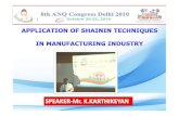 Application of Shainin techniques in Manufacturing Industry- Scientific Problem Solving tool - ANQ Congress