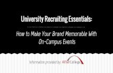 University Recruiting Essentials: How to Make Your Brand Memorable with On-Campus Events