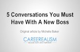 5 Conversations You MUST Have With A New Boss