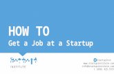 How To Get a Job at a Startup