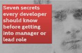 Seven secrets every developer should know before getting into manager or lead role