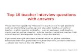 Top 15 teacher interview questions and answers