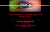 How to write a scientific paper for publication