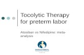Is tocolytic therapy of value ???  Tractocile  vs Nifedipine