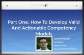 How to Develop Valid and Actionable Competency Models