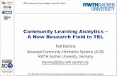Community Learning Analytics – A New Research Field in TEL