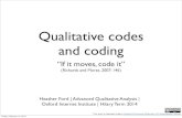 Qualitative codes and coding