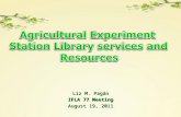 Agricultural Experiment Station Library Services and Resources