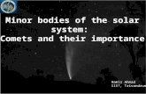 Minor bodies of the solar system:  Comets and their importance