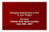 Managing Deployment of SVA in Your Project