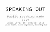 Laura North introduction to Speaking Out
