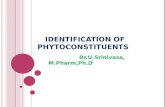 Identification of phytoconstituents by Dr.U.Srinivasa, Professor and Head, Srinivas college of pharmacy, Mangalore