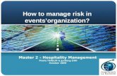 How To Manage Risks In Events’Organization ?