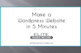 Make a Wordpress Website in 5 Minutes
