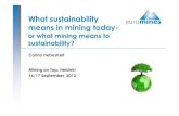 What sustainability means in mining today or what mining means to sustainability? - Corina Hebestreit
