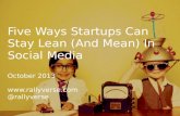 Five ways startups can be lean and mean in social media