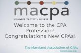 New CPAs - Welcome to the CPA Profession - 2013