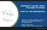2014-06-11 Nonprofit Fraud - What You Need to Know Part III - The Prevention