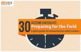 30-second checklist: Preparing for the Field