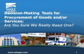 Decision-Making Tools for Procurement of Goods and Services - Summer 2014 NCLGBA Conference