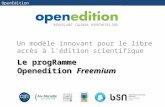 OpenEdition Freemium: Un modèle innovant pour le libre accès à l'édition scientifique