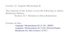 Chem 373- Lecture 14: Angular Momentum-II