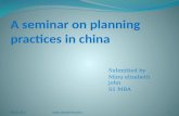 A Seminar on Planning and Practices in China