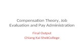 Compensation Theory, Job Evaluation and Pay Administration