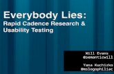 Everybody Lies: Rapid Cadence Research & Usability Testing