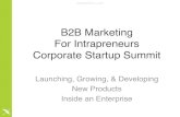 Marketing for Intrapreneuers at Corporate Startup Summit by Shira Abel of Hunter & Bard