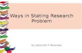 Ways in stating research problem.report