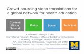 Crowd-sourcing video translations for a global network for health education - AVU Conference 2013