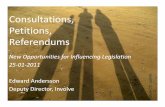 New Opportunities for Influencing Legislation: Consultations, Petitions, referendums (Edward Andersson)