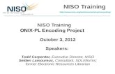 NISO ONIX-PL Project - Training Session, Part 1
