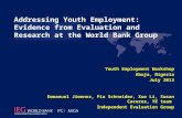 Presentation of Evaluation of World Bank Group Support to Youth Employment