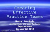Health Care Homes: Creating Effective Practice Teams