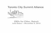 The Latest in City Brands - Julia Deans, CEO of the Toronto City Summit Alliance
