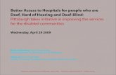 Better Access to Hospitals for the Deaf, Hard of Hearing and the Deaf-Blind