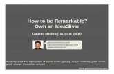 How to be Remarkable: Own an IdeaSliver