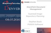 SharePoint Saturday - Denver - Planning for SharePoint as a Scanned Image Repository