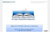 CCCOER March Advisory Slides